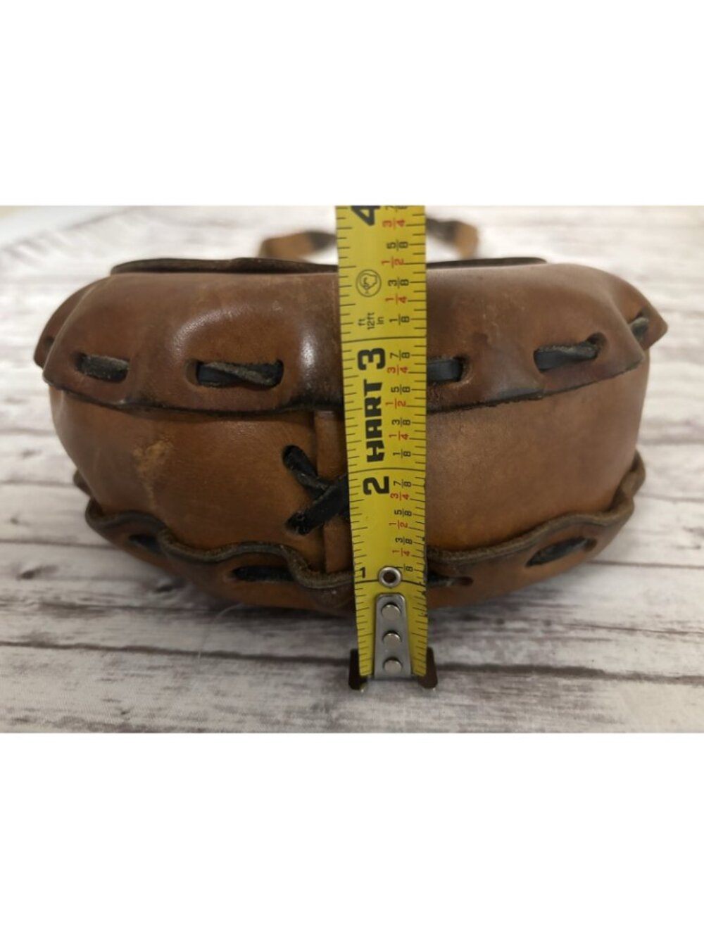 Vintage 60s 70s Hand Tooled‎ Floral Brown Leather Purse Boho Hippy Bag - Picture 13 of 14